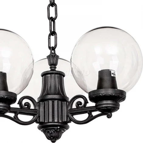 Люстра подвесная уличная Fumagalli, 3 плафона, черный с прозрачным