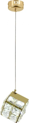 Подвесной светильник (12048/1P Gold) Indigo Radioso V000135L (LED, 220V, на проводе, куб)