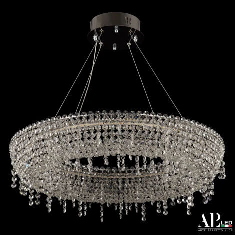 Подвесная люстра светодиодная APL LED Sicilia SH502.0.60.B.Ni.4000 (220V, хрусталь, на тросе, круглые)