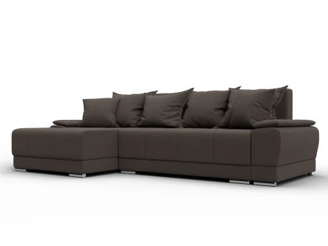 Диван угловой Лига-119 угол левый (ДСП,Брус,Фанера,ЛДС,Рогожка/Коричневый) Лига Диванов 137085L