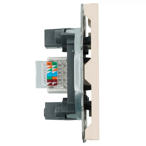 Розетка Ethernet RJ-45 (кашемир, soft touch) Stekker Эмили 49899