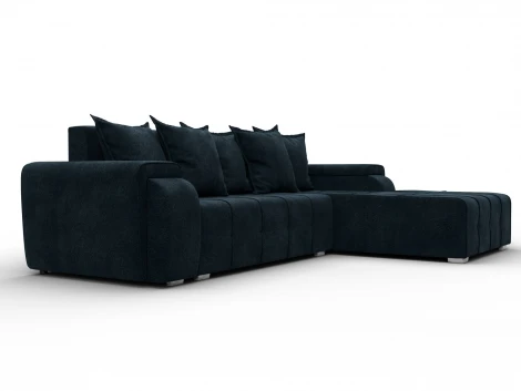 Диван угловой Лига-121 правый угол (ДСП,Брус,Велюр/Графит) Лига Диванов 137354