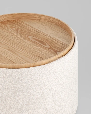 Пуф Stool Group с ящиком Хюгге L букле серый арт.УТ000040208