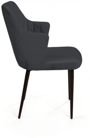 Стул с подлокотниками Hunt ромб, бархат 03 / чёрный конус Top Concept 80742