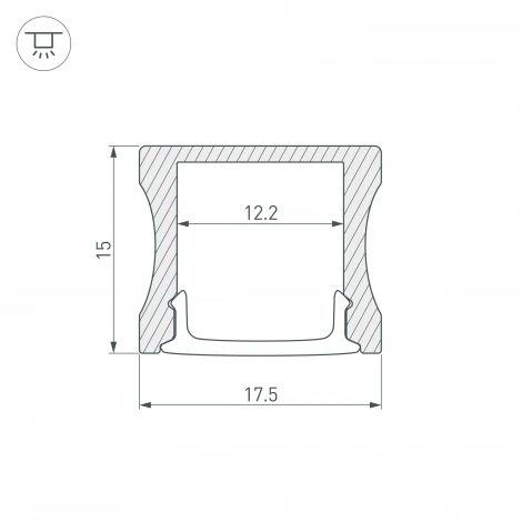 Профиль с экраном ALU-SLIM-H15-2000 ANOD+FROST (Алюминий) 018246 Arlight