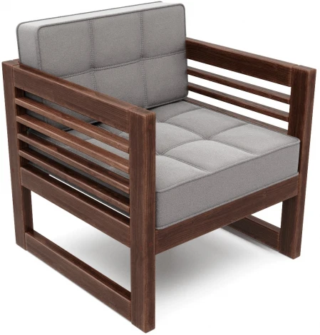 Кресло Arsko Сега орех велюр серый