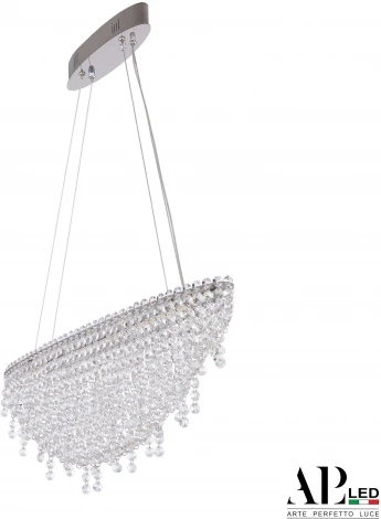 Подвесная люстра светодиодная APL LED Sicilia SH505.0.60.B.Ni.4000 (220V, хрусталь, на тросе)
