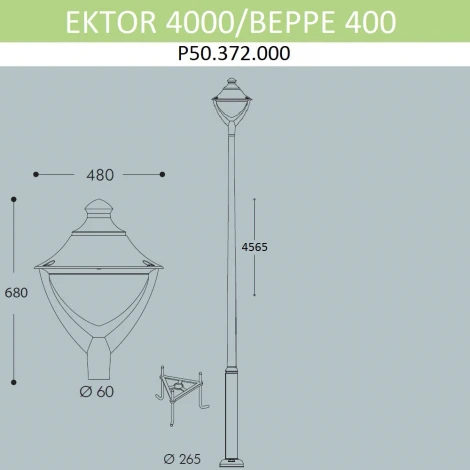 Наземный фонарь Fumagalli Beppe P50.372.000.AXH27 (220V, IP65)