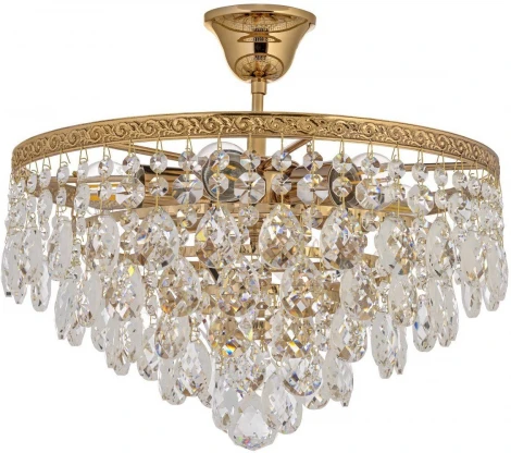 Потолочная люстра на штанге Arti Lampadari Castellana Gold Castellana E 1.3.38.608 G (220V, хрусталь)
