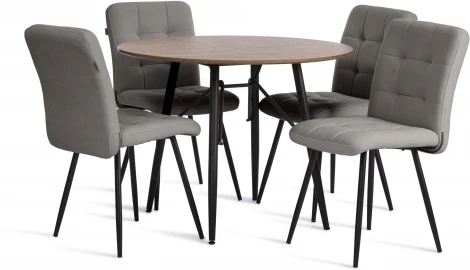 Стул обеденный Medeo Tetchair (Флок/Серый,Черный) арт.24352