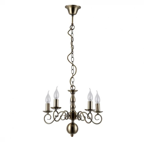 Подвесная люстра Arte Lamp Isabel A1129LM-5AB (220V, на цепи, подсвечник, свеча)