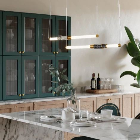 Подвесной светильник Odeon Light Marmi 4359/14L MIDCENT белый мрамор/антич. бронза/металл/акрил (ВЕРТ. И ГОРИЗОНТ) IP20 LED 14W 3000K 220V (на тросе)