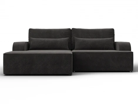 Диван угловой Лига-120 угол левый (ДСП,Брус,Фанера,ЛДС,Велюр/Темно-коричневый) Лига Диванов 137289L