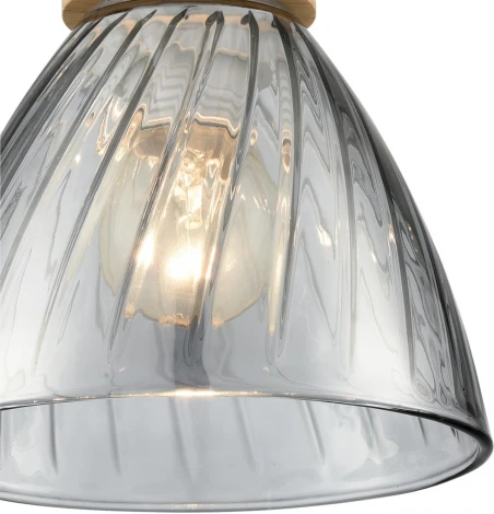 Подвесной светильник Lumion Mirabela 8050/1А дерево/смоки металл/стекло E27 1*60W 220V