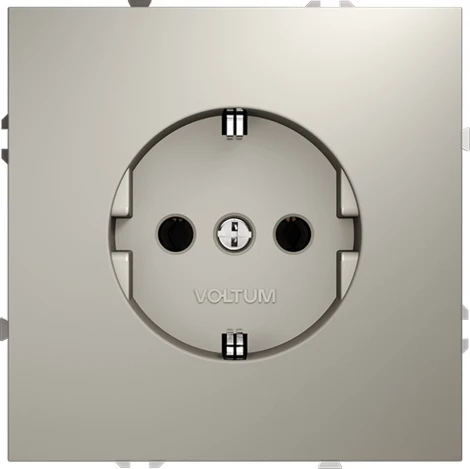 Розетка встраиваемая с заземлением (кашемир) IP30 Voltum S70 VLS040103