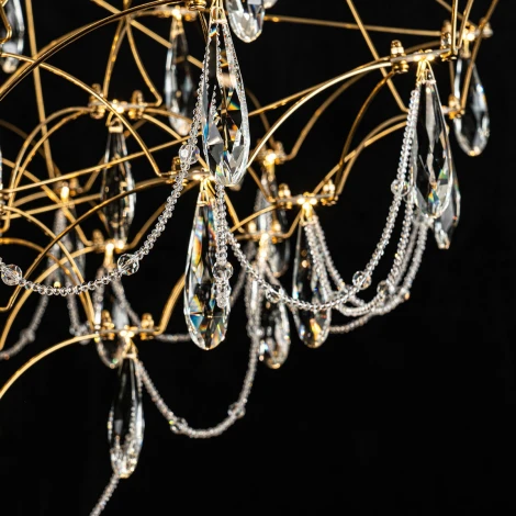 Подвесная люстра светодиодная хрустальная с пультом с регулировкой цветовой температуры Modelux MODELUX ML.5602.1000P BS