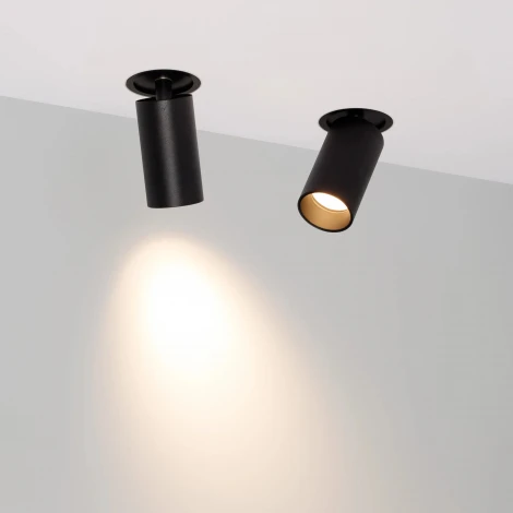 Встраиваемый точечный светильник под гипсокартон SP-NUANCE-TRIMLESS-PULL-R35-7W Warm3000 (BK, 36 deg, 230V) (Arlight, IP40 Металл) 049910 (LED)