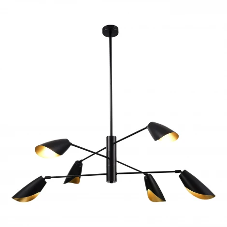 Потолочная люстра на штанге Evoluce Alton SLE1254-403-06 Черный/Черный, золотой E14 6*60W