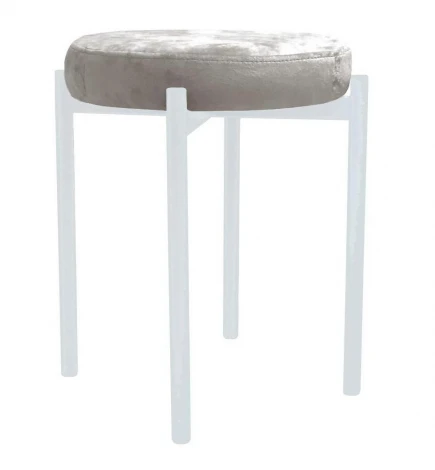 Табурет M DikLine, M02 бежевый, ножки белые арт.00-00079913