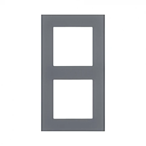 Рамка 2-постовая стекло серый Kollinger Asthetik AS2GY