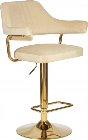 Стул барный DOBRIN CHARLY GOLD (бежевый велюр (MJ9-10)) 5019_Golden-LM 5019_Golden-LM, цвет сиденья бежевый (MJ9-10), основания золото