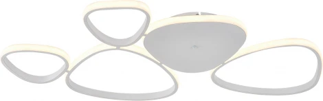 Потолочная люстра светодиодная Escada Index 10290/5LED 97Вт, металл/силикон, белый (регулировка яркости, 220V, пульт управления)