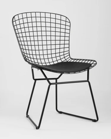 Стул обеденный Stool Group Bertoia черный с черной подушкой УТ000004220