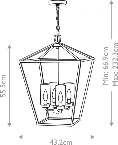 Подвесной уличный светильник Hinkley QN-ALFORD-PLACE-4P-MB (220V, на цепи, IP44)