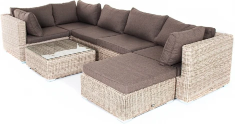 "Лунго" плетеная оттоманка с подушкой, цвет бежевый 4SIS арт.УТ-00001785