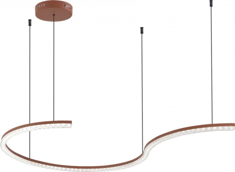 Подвесной светильник ST Luce SL1018 SL1018.603.01 терракотовый/прозрачный LED 1*65W 4000K (220V, на тросе)