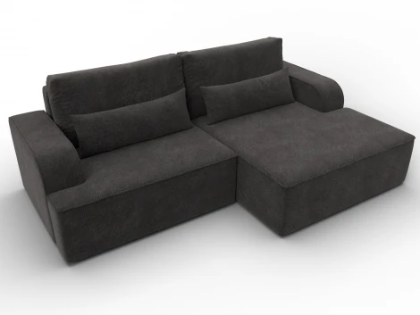 Диван угловой Лига-120 угол правый (ДСП,Брус,Фанера,ЛДС,Велюр/Темно-коричневый) Лига Диванов 137289