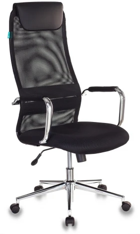 Кресло руководителя Бюрократ KB-9N черный TW-01 TW-11 сетка/ткань с подголов. крестовина металл хром