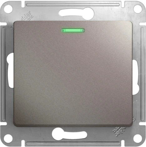 Выключатель встраиваемый одноклавишный с подсветкой (платина) Systeme Electric Glossa GSL001213