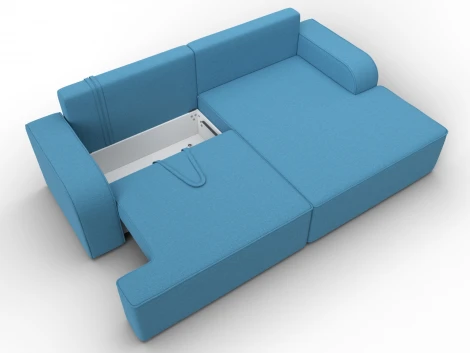Диван угловой Лига-120 угол правый (ДСП,Брус,Фанера,ЛДС,Рогожка/Голубой) Лига Диванов 137286