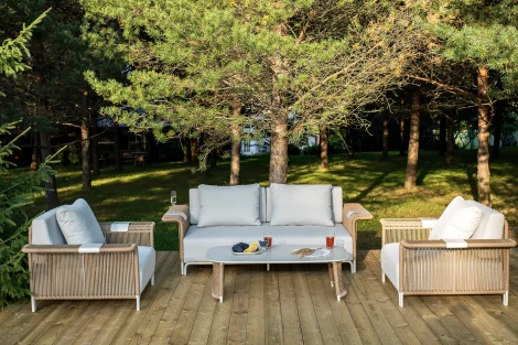 "Мальдивы" лаунж-зона из искусственного ротанга, цвет соломенный 4SIS арт.УТ-00007470