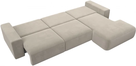 Диван угловой Лига-036 НПБ Классик Лонг правый угол (Бежевый/Микровельвет) Лига Диванов арт.121381