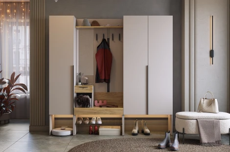 Прихожая "Баско К11" Mebelson (ЛДСП/Дуб золотой) арт.ПК11Баско.3369