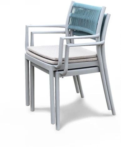 Стул Lars, пластик серый, с подушкой Top Concept арт.22147