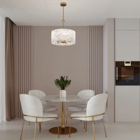 Потолочная люстра на штанге Eurosvet Brume 60174/5 латунь (220V, круглые)