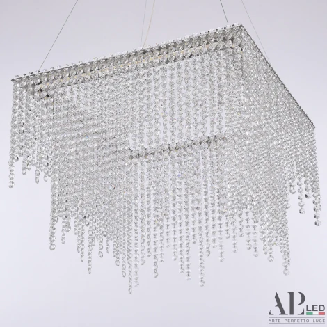 Подвесная люстра светодиодная APL LED Sicilia SH04.52.D.Ni.4000 (220V, хрусталь, на тросе)