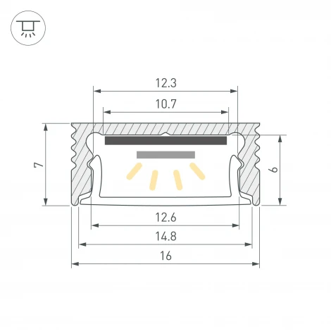 Профиль SL-SLIM-H7-3000 WHITE (BY) (Arlight, Алюминий) 064819