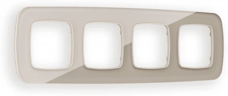 Рамка Ambrella Volt OMEGA Radian (Серо-бежевый Стекло закаленное натуральное) 4-ая OF350604