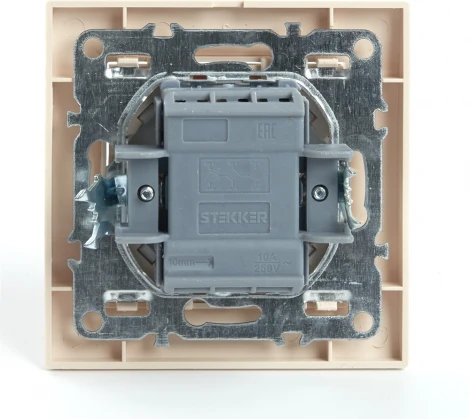 Переключатель двухклавишный (слоновая кость) Stekker Эрна 39920