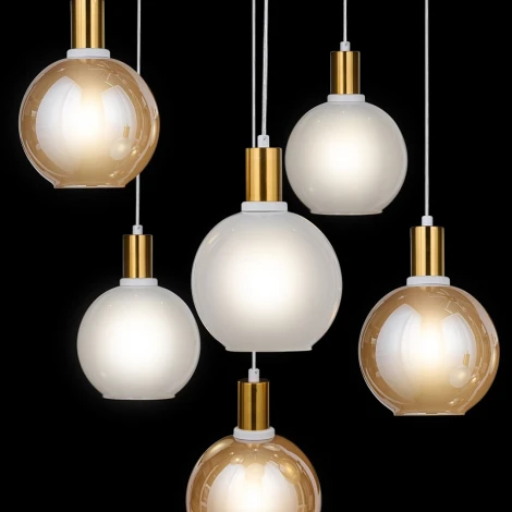 Подвесной светильник 33 Идеи PND169M.05WH.3.001PA-S13AM-S13WH (220V, на проводе, шарики, паук)