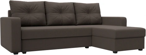 Диван угловой Ливерпуль Лайт правый угол (Коричневый/Рогожка) Лига Диванов арт.125986