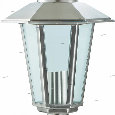 Столб уличный Horoz Akasya, 1 плафон, никель с прозрачным