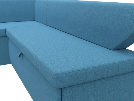 Диван кухонный угловой Омура левый угол (Голубой/Рогожка) Лига Диванов арт.125899L