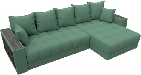 Диван угловой с декором и полкой Лига-050 НПБ Лига Диванов (Рогожка) арт.128590