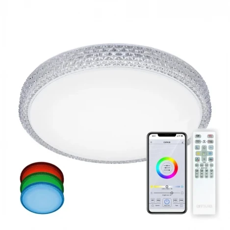 Потолочная люстра RGB Citilux Альпина CL718A80G (LED, 220V, пульт управления, управление смартфоном, голосовое управление, умный дом - Алиса, Маруся, Сири, круглые)