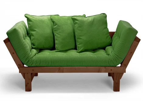 Кушетка Arsko Свен орех зеленый вельвет